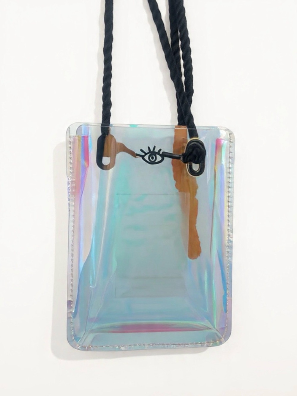 Holographic Evil Eye Crossbody Phone Bag Iridescent PVC Festival